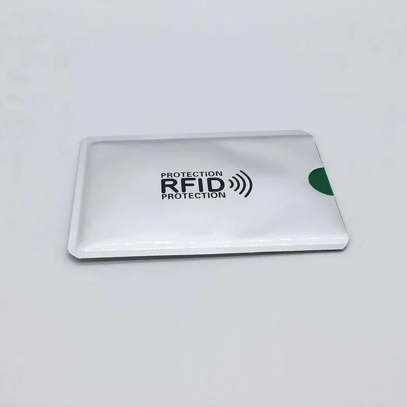 Антиrfid кошелек блокирующий считыватель замок держатель для банковских карт Id Чехол для банковских карт Защита металлический держатель для кредитных карт 9,5*6 - Цвет: Серебристый