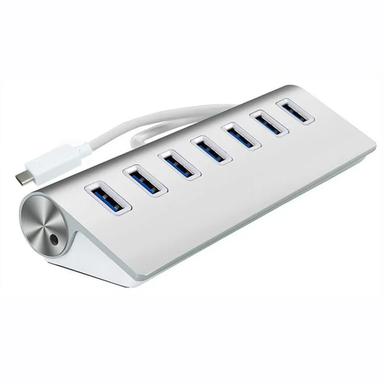 

Type-C Aluminum USB 3.0 HUB 5Gbps High Speed AC Power Adapter For PC/Laptop/Mac