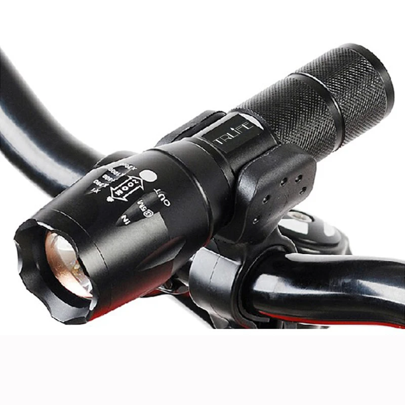 Luz de bicicleta 12000 lúmenes V6 L2 T6 LED luz frontal de bicicleta LED linterna de luz de bicicleta linterna de ZOOM impermeable 18650 batería