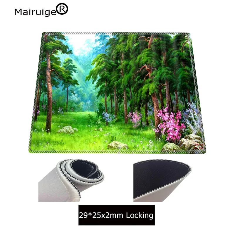  Mairuige Green Tree Scenery Large Mouse Pad Gamer Locking Edge Keyboard Mouse Mat Gaming Desk Mouse