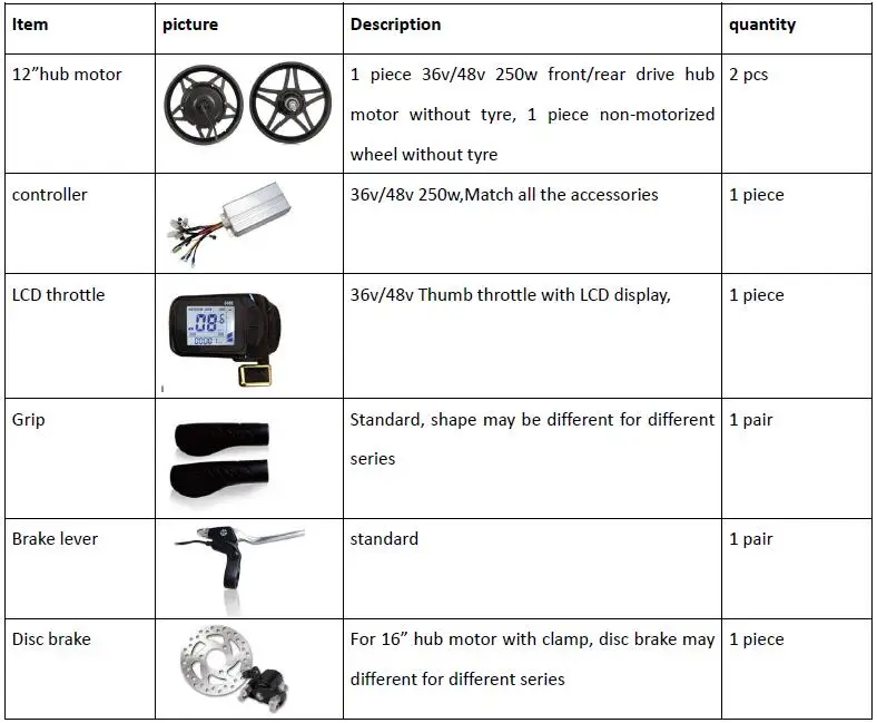 Top Front Drive Rear Drive 12" Hub Motor Wheel Kit For  Electric Folding Bike DIY Electric Folding Scooter DIY 0