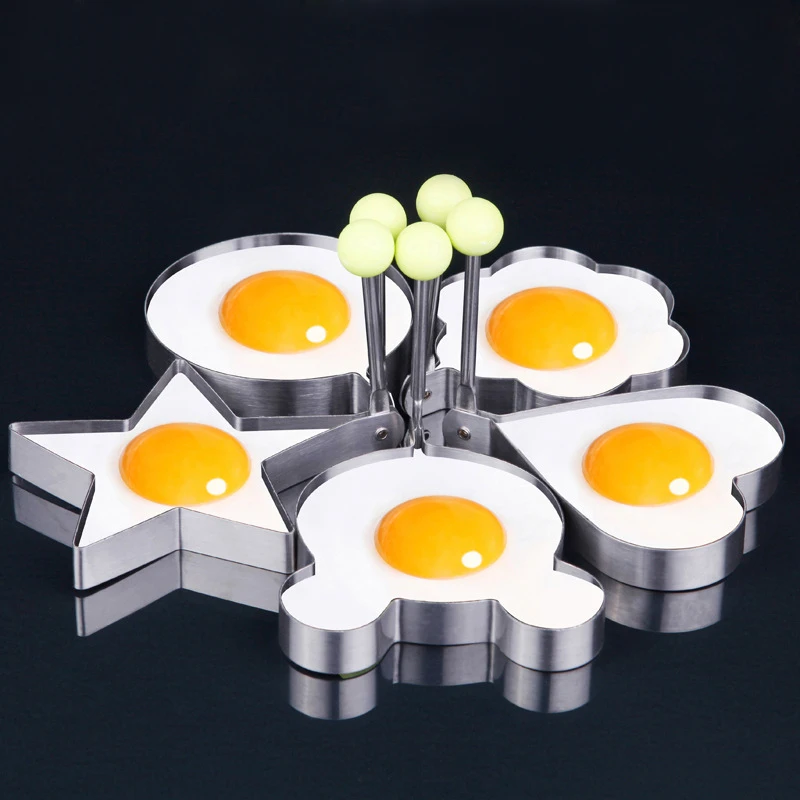 (5 шт./компл.) звезда Сердце Shaper Fried Egg Плесень кольцо Пособия по кулинарии