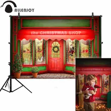 Allenjoy Рождественский магазин фотографии фон дерево магазин игрушки вечерние Детские фон фотосессия реквизит для новорожденных