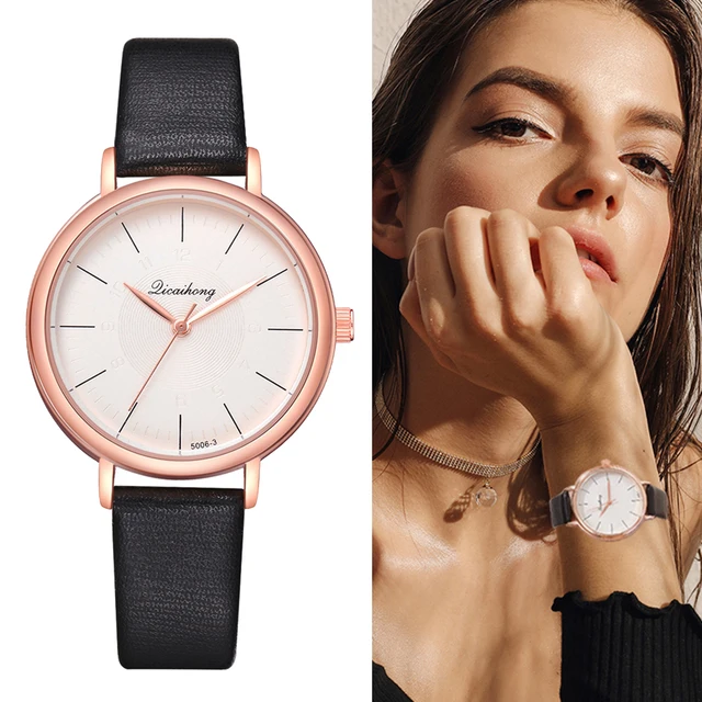 Fashion Women Rose Gold straps Lady Watches Simple Scale Business Candy Color Co Fashion Women Rose Gold straps Lady Watches Simple Scale Business Candy Color Co