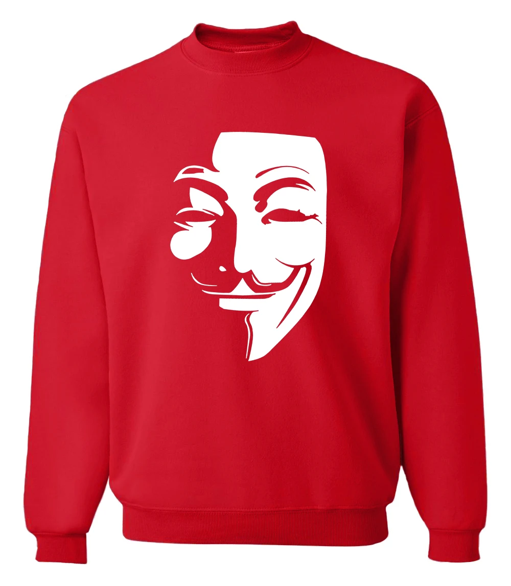 V for Vendetta Guy Fawkes толстовки мужские Горячая Распродажа Весна Зима Модные мужские толстовки хип-хоп спортивный костюм брендовая одежда S-2XL - Цвет: red