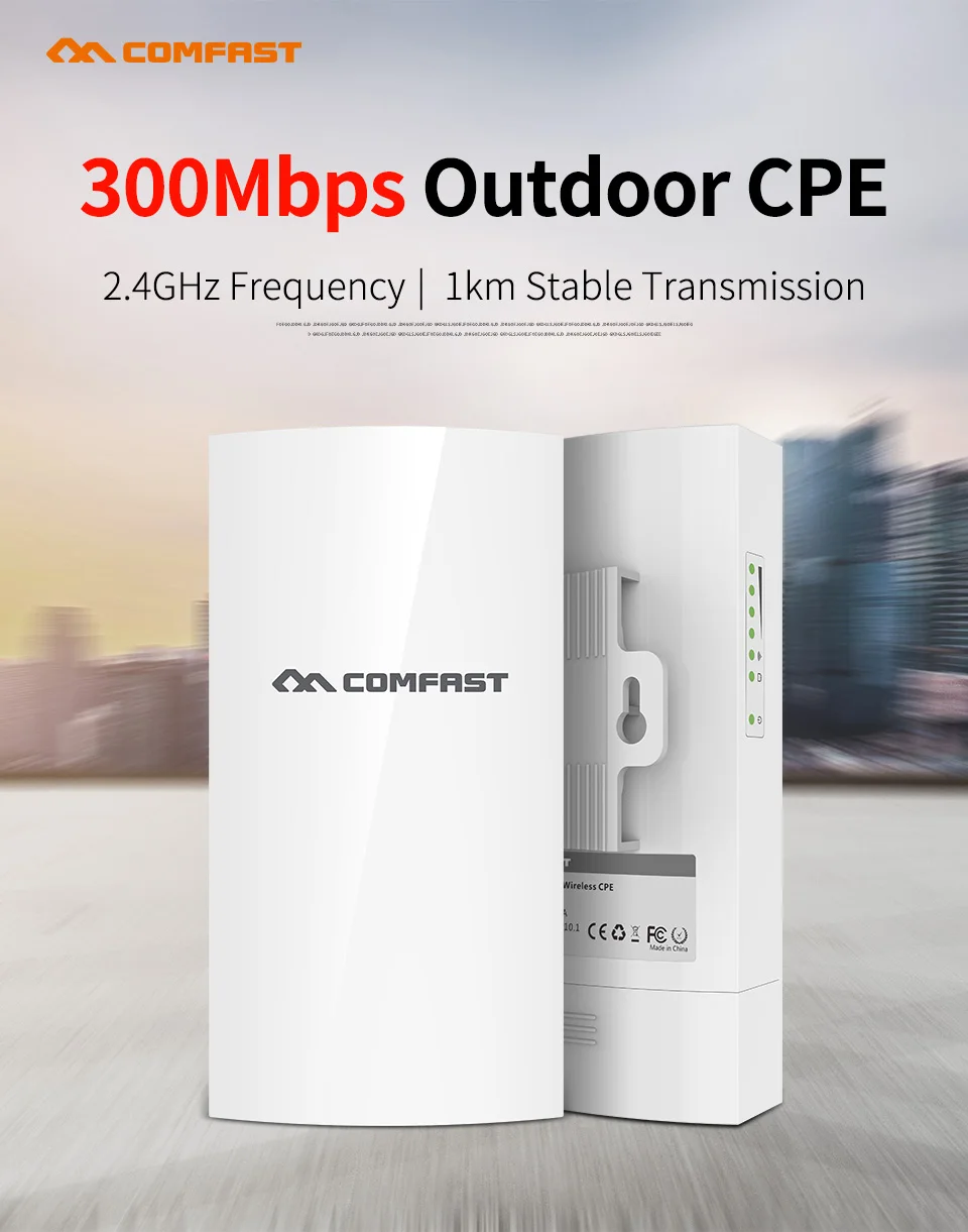 Новинка 300 Мбит/с Открытый CPE мост 1 км стабильный trsnsmission rate comfast CF-E130N Wi-Fi ретранслятор антенна наностанция поддержка ip-камера