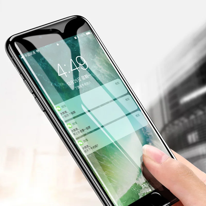 5D закаленное стекло + силиконовый чехол для iPhone 6 s S 7 8 Plus X 10 6Plus 6splus 7plus 8plus 360