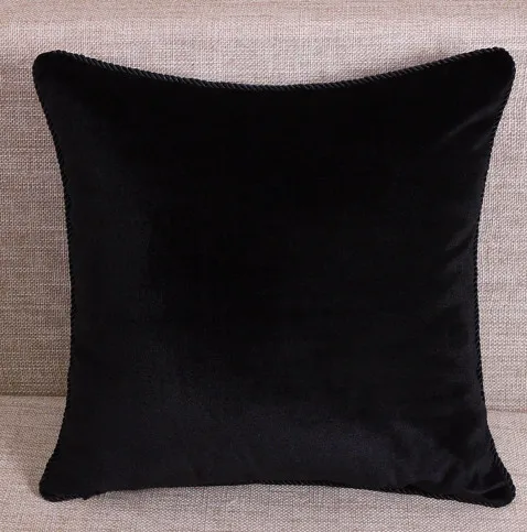 Однотонное черное бархатное покрытие для подушки, мягкая бархатная наволочка для подушки, чехол для подушки, высокое качество, однотонные Чехлы - Цвет: A9