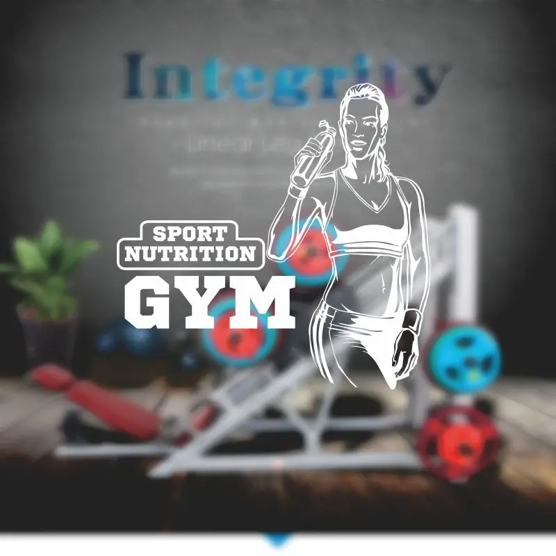 Dctal GYM wall sticker  Logo Name GYM Decal Posters Vinyl Wall Decals Pegatina Quadro Parede Decor Mural GYM Sticker a30