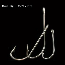 CN04 3/0 80 шт./лот высокое Количество Нержавеющая сталь крючок для ловли осьминогов джиговые крючки на крупную рыбу крючок