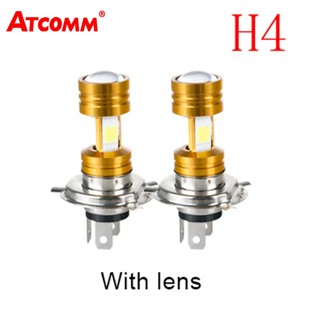 

ATcomm 1Pcs H4 LED Motorcycle Headlamp 12V COB Chip 6500K Super White 3400Lm LED H4 Phare LED Moto Bike Scooter Headlight