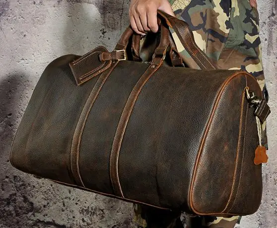 Infused Leather Porters Duffel  Mens Large Leather Duffle Bag - Men  Leather Large - Aliexpress