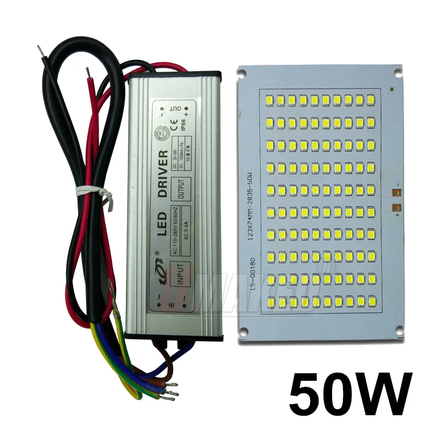 1set Full Power LED Flooding PCB 20W 30W 50W 100W 150W SMD2835 led PCB board+ Waterproof driver for floodlight
