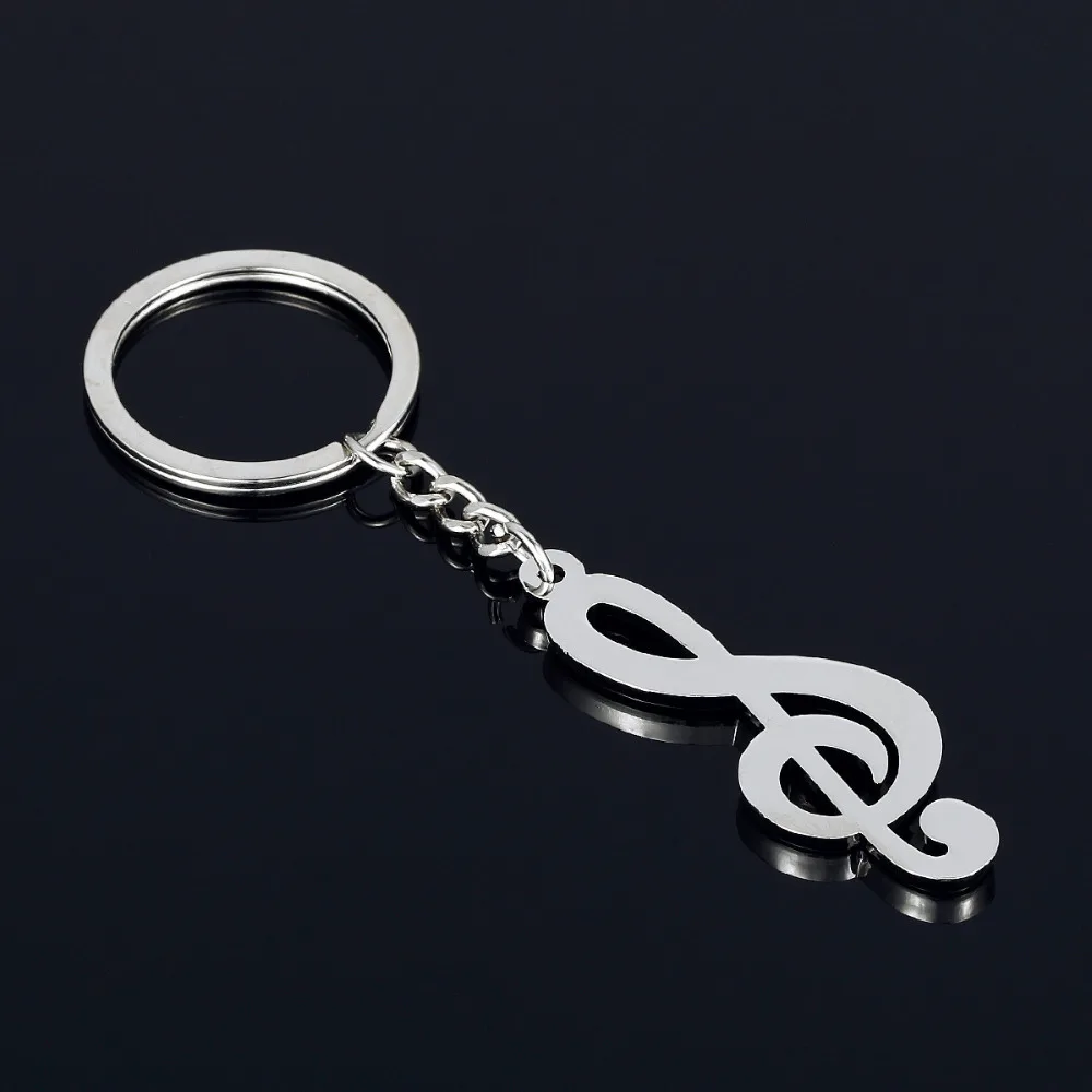 RE 12 шт./лот, брелок из цинкового сплава, брелок для ключей с серебряным покрытием, Музыкальный брелок для ключей с музыкальным символом