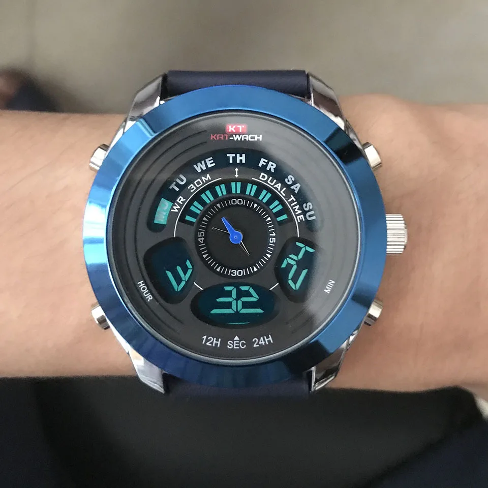 

Mens Chronograph Dual Watch Sport Big Watches For Men Whatches Man Quartz Watches Clock Men Wrist Watch Hour Relogio Masculino