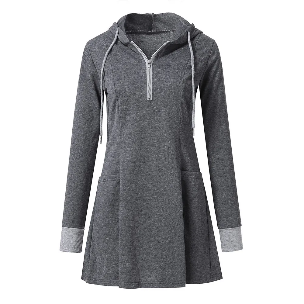 

Autumn womens blouses 2018 Women Long Sleeve Zip Up Hoodies Sweatshirt Ladies Pullover Sports Tunic Blouse Top moletom feminino