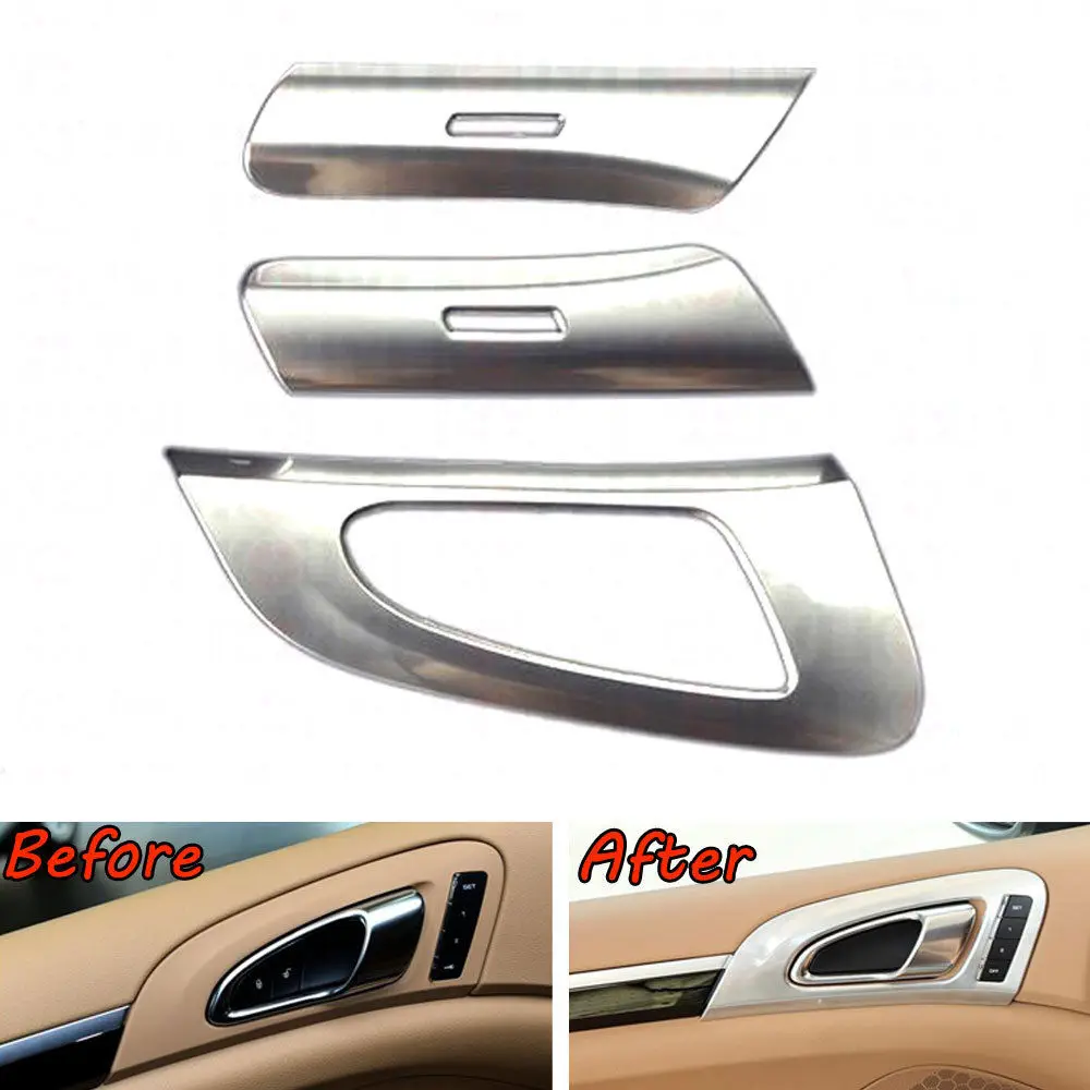 

Fit For Cayenne 2011-2016 6Pcs Car Inner Door Handle Button Bowl Decorative Cover Trim Styling Sticker