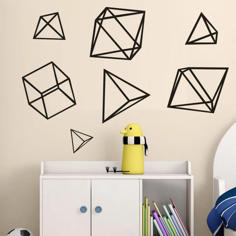 DCTOP Art Design Geometric Figure Vinyl Small Wall Stickers Removable Kids Room Living Room Art