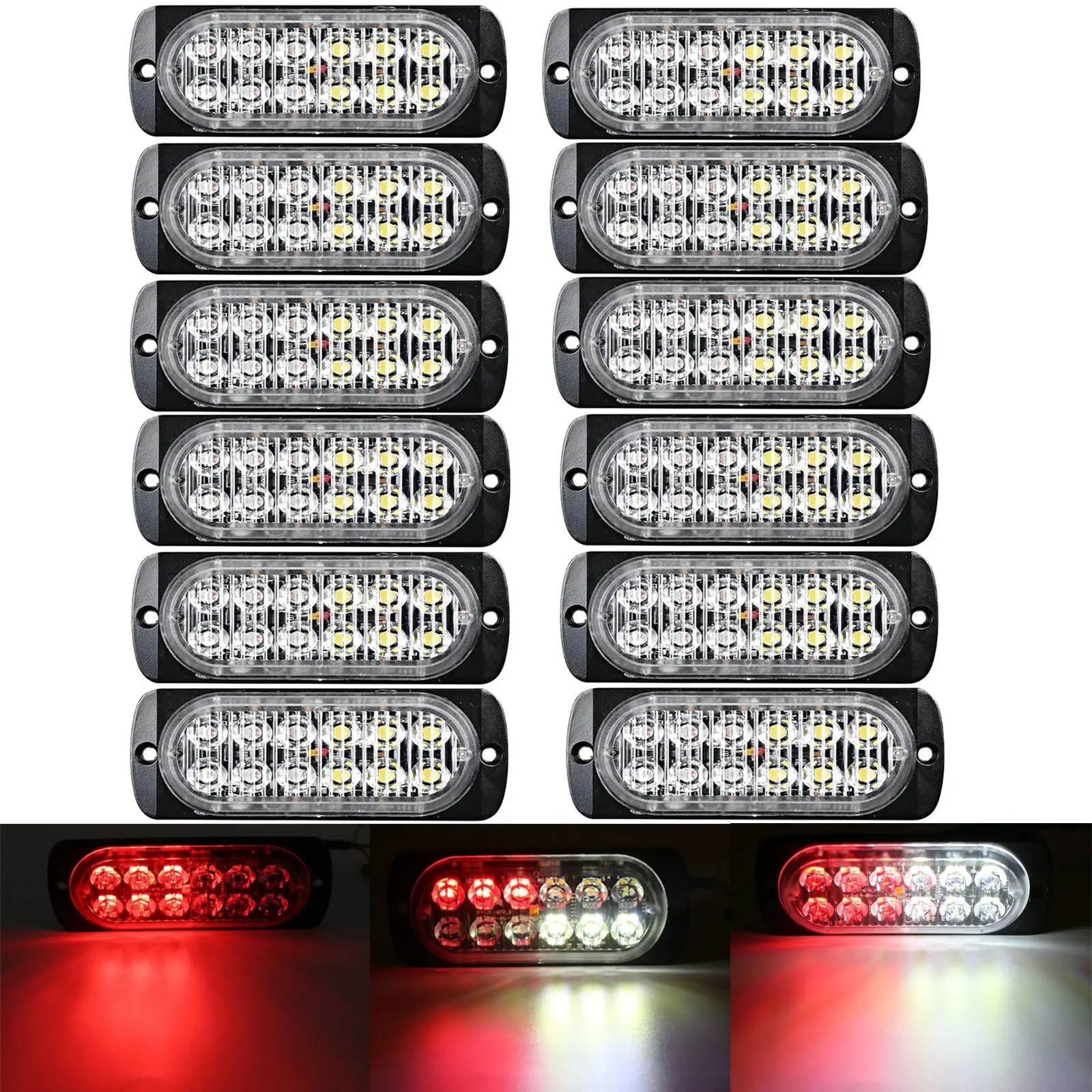 

12x 36W 12LED Car Truck Warning Strobe Light Bar Flash Headlight Indicator lamp
