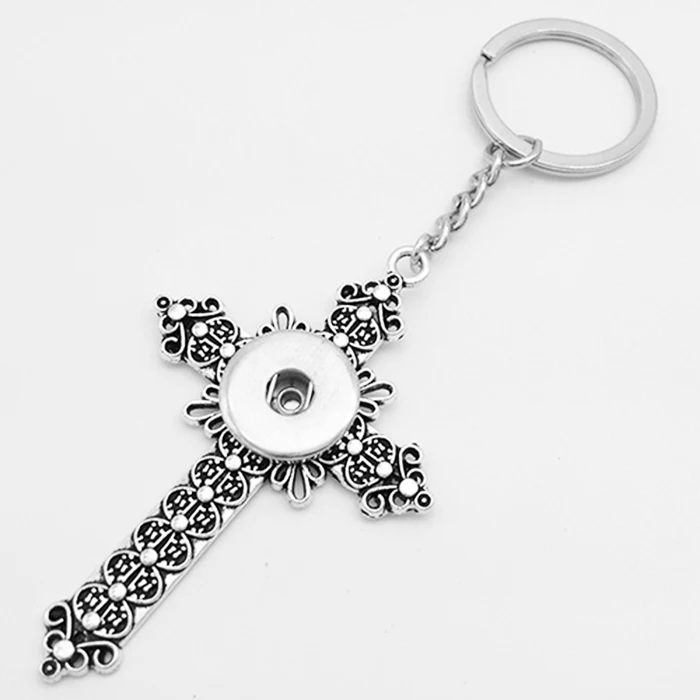 

NF019 OEM, ODM welcome newest cross Keyring keychain key chain (fit 18mm snaps 20mm )
