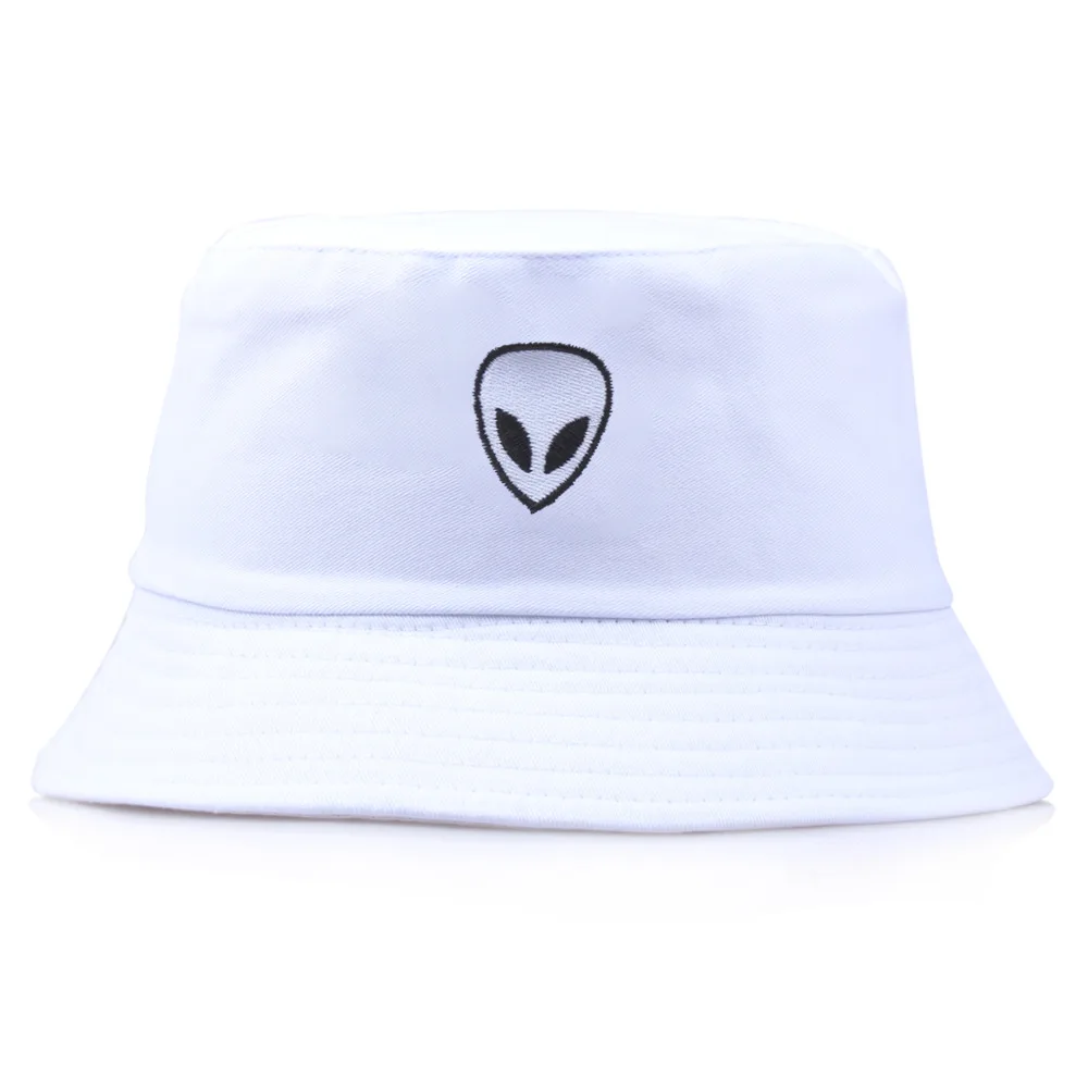 new Alien Bucket Hat Unisex Bob Caps Hip Hop Men women Summer Panama Cap Beach Fishing boonie Hat black white Two sides hat