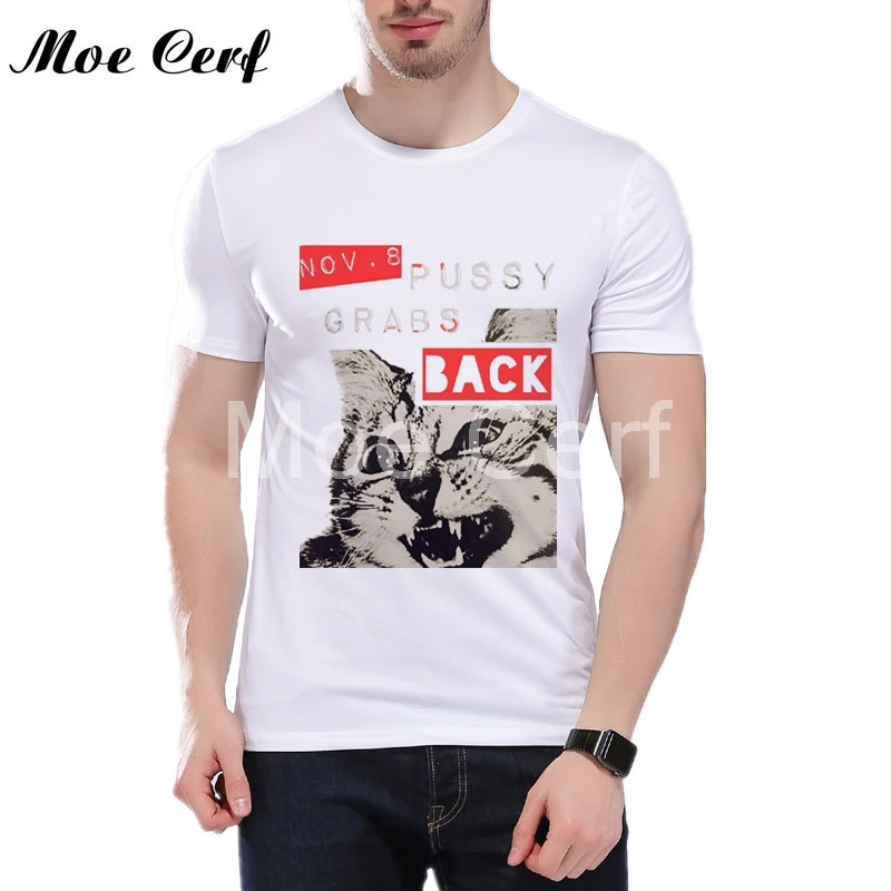 2019 New Fashion Men Pussy Grabs Back Print T Shirt Cat Punk Hiphop Style Cotton Sexy Funny T Shirts Street Wear Tops L17-10