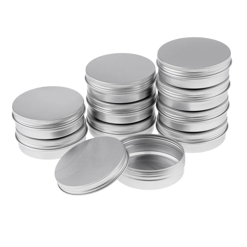 20pcs Aluminum Tin Jars Cosmetic Containers Round Tin Cans with Screw Cap Lid for DIY Crafts Cosmetics Salve Candle Travel