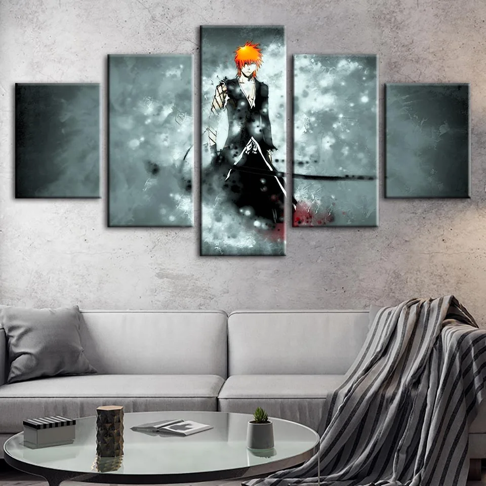 Картина на холсте настенное искусство HD печать отбеливатель Kurosaki плакат Ичиго