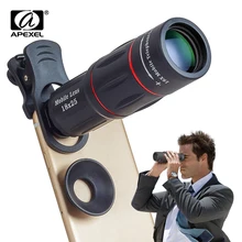 APEXEL – lentille optique HD universelle, 2 en 1, téléobjectif de téléphone avec trépied 18x25, objectif monoculaire pour tous les smartphones