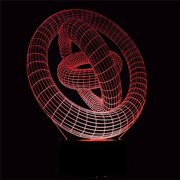 Удивительный 3D иллюзия искусство абстрактные круглые светодиодный Настольный светильник сенсорный ночник с волшебной формой круга в
