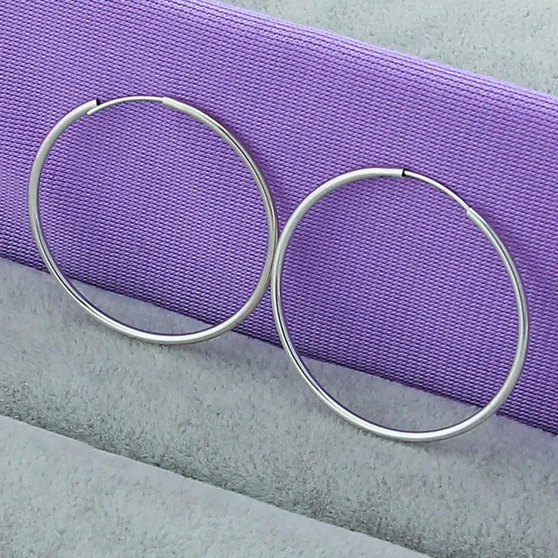 

High Quality 925 Sterling Silver Simple Fashion 3.5MM Circle Round Earring For Women Free Shipping