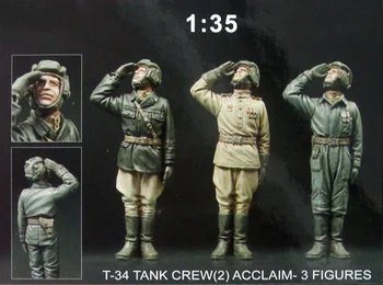 

Assembly Unpainted Scale 1/35 T-34 Tank Crew soldiers figure Historical Resin Model Miniature Garage Kit
