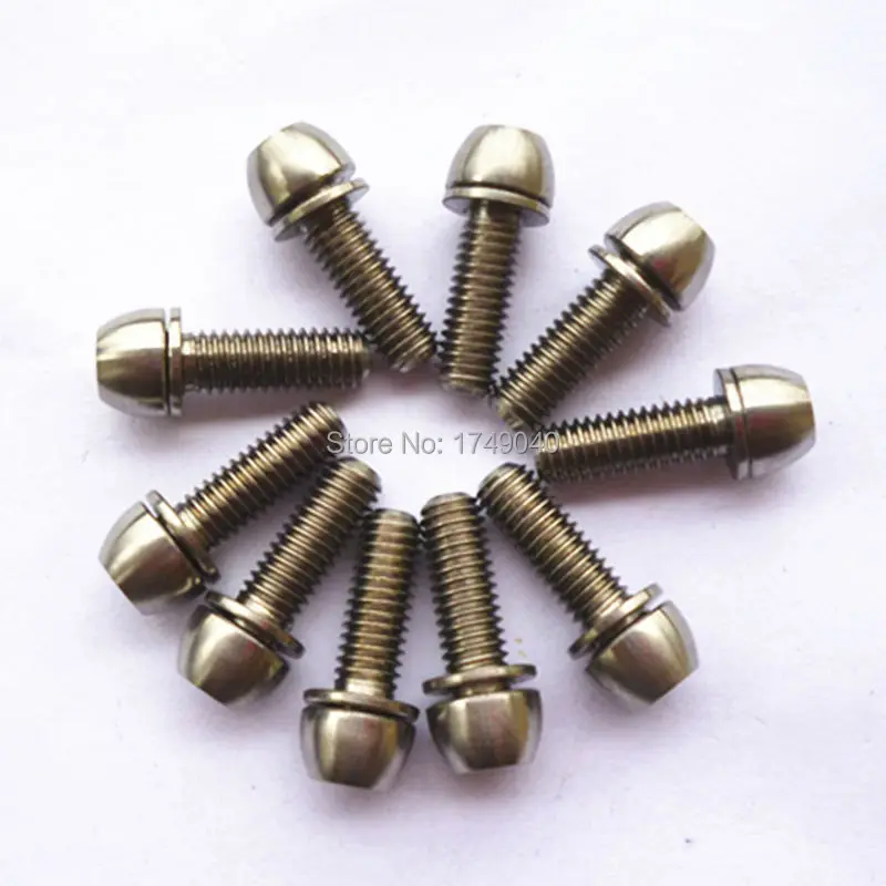 10pcs M6X18mm Ti Titanium Alloy Bike Bicycle Handlebar Bolt Screw Bolts For Handle bar, Brake Seat,XT  SLX Teeth Disc Crankset