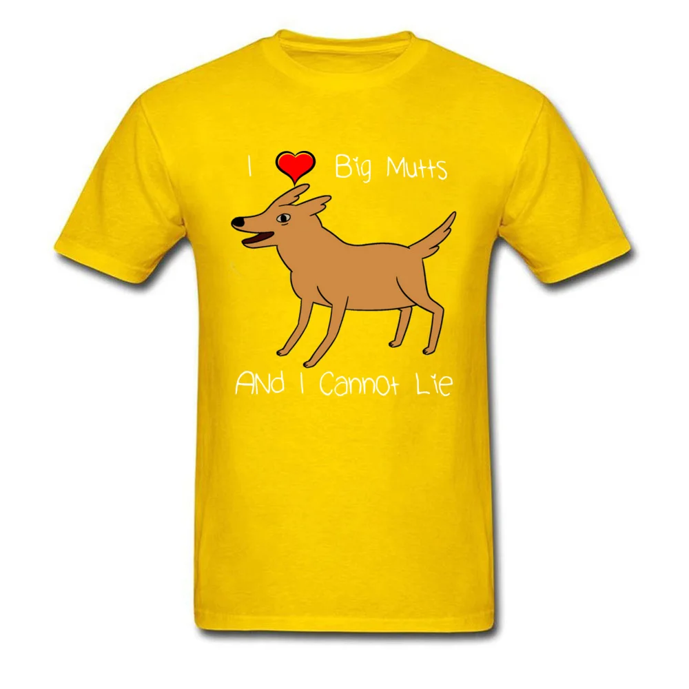 Classic Printed Short Sleeve Tops & Tees Mother Day O-Neck 100% Cotton Adult Top T-shirts Printed Tee-Shirt Fitted Funny Dog Shirt I LoveBig Mutts Gift For Dog Lovers yellow