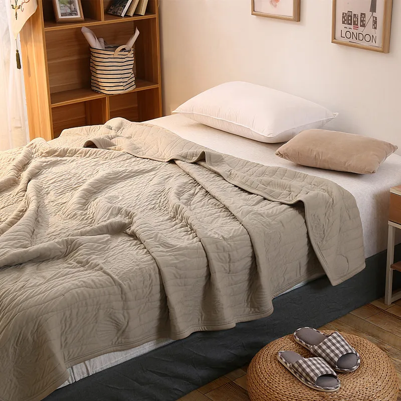 Моющиеся хлопковые тонкие летние одеяла кондиционер ворс кобертор уютное стеганое одеяло покрывало на кровать плед для детей