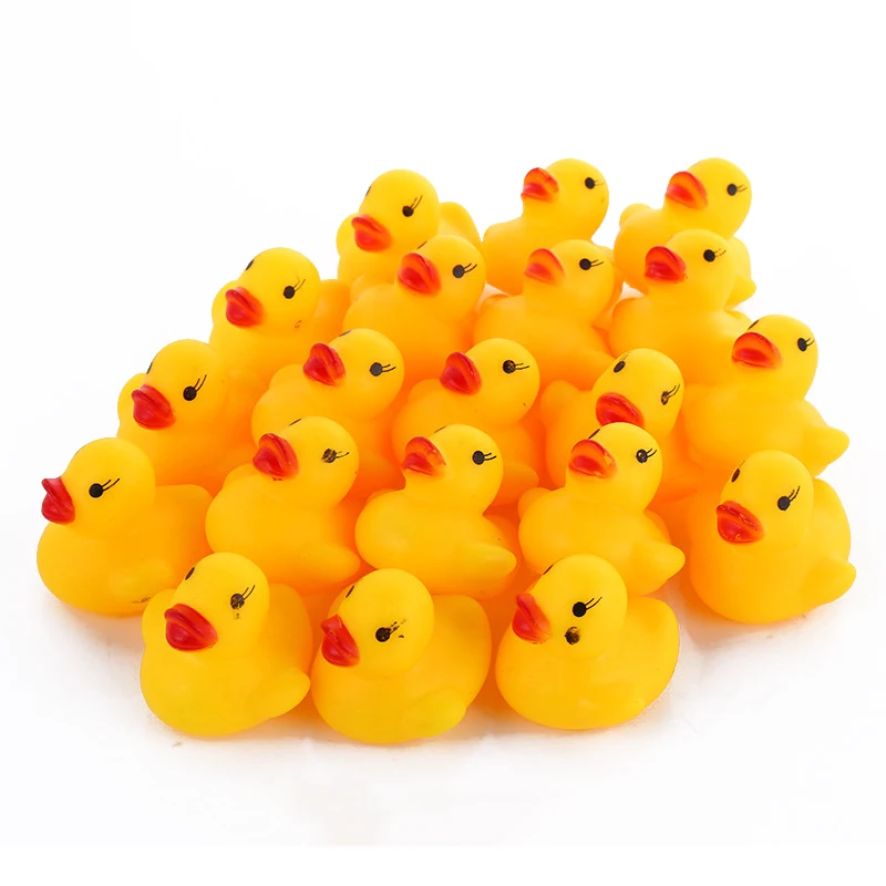 10pcs/lot 3.5*3.8cm Small Baby Kids Rubber Ducks Bath Toys Bathe Room Water Fun Game Playing Newborn Boy Girl Toys for Children