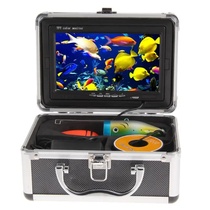 

30M Professional Fish Finder Underwater Fishing Video Camera 7" Color HD Monitor Night-vision 1000TVL HD CAM W/Sunvisor