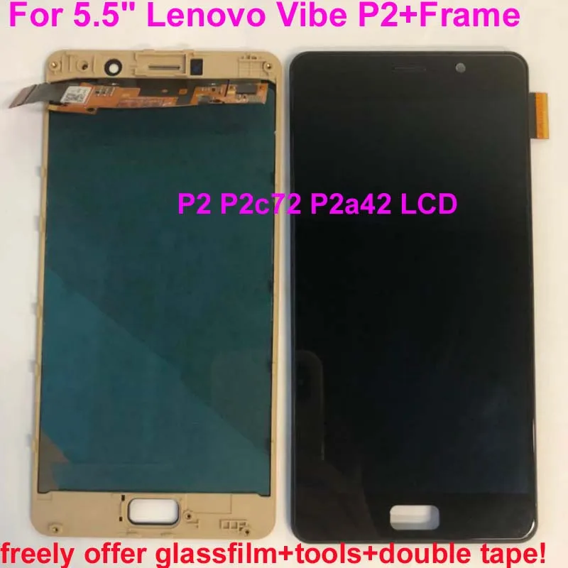 

gifts+Original LCD For 5.5\" Lenovo Vibe P2 LCD Display Touch Screen Digitizer Assembly With Frame For Lenovo P2 P2c72 P2a42 LCD