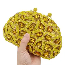 Желтый инкрустированный кристалл Сумки Роскошные вечерние сумочки со стразами женский банкетный клатч Сумки sc919