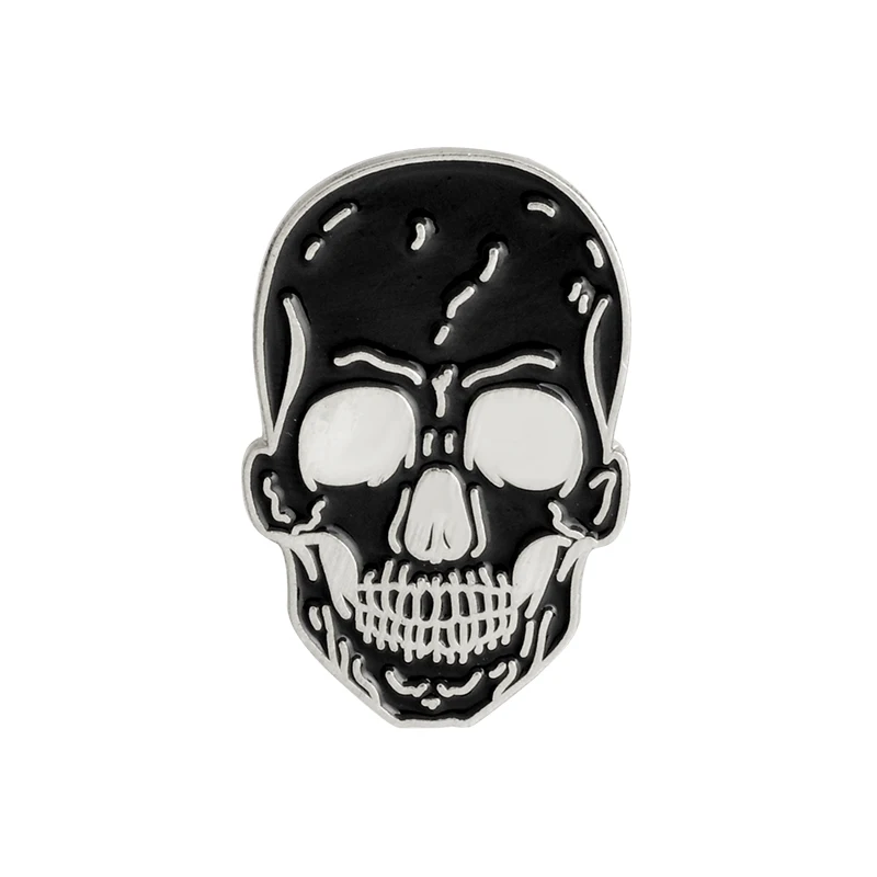 Bargain Price Skull Pins Punk style Halloween Dead Skeleton Brooch Enamel Pin Skull lovers Bag Clothes Decoration Badge Jewelry - Окраска металла: Style1