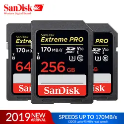 SanDisk SD карта 16 GB 32 GB SDHC 64 GB 128 GB 256 GB SDXC Class10 U3 V30 карты памяти для хранения UHS-I флэш-карты Поддержка для Камера 4 K