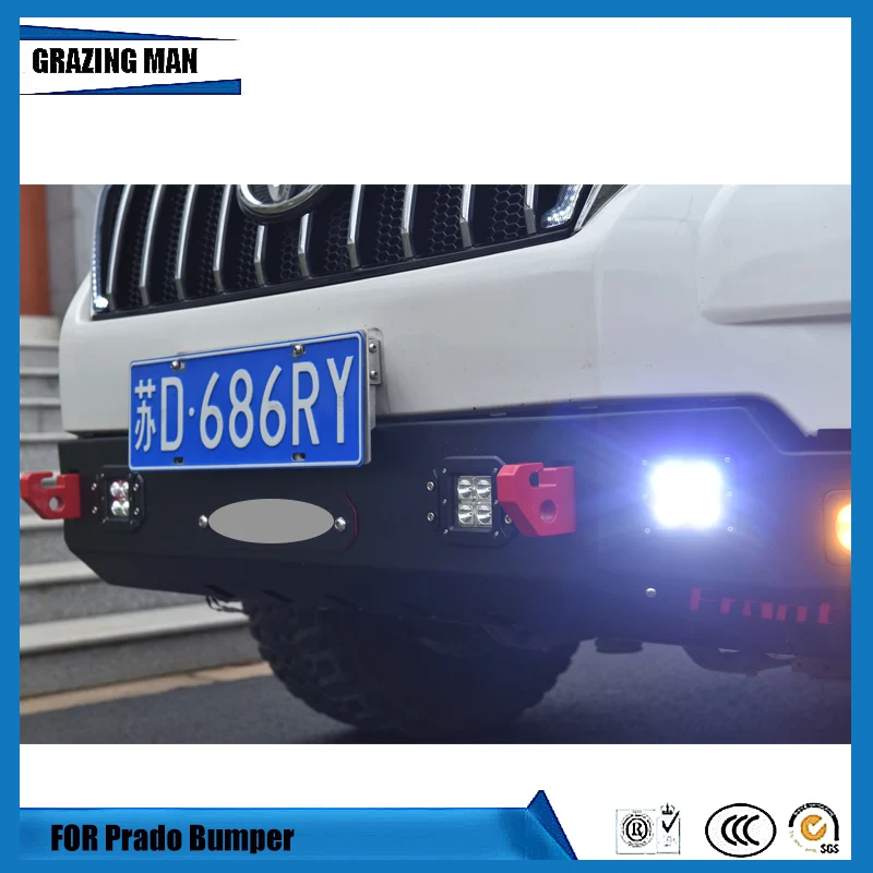 Автомобильный передний бампер с светодиодный для Land Cruiser Prado 2010- Prado FJ150 передний бампер