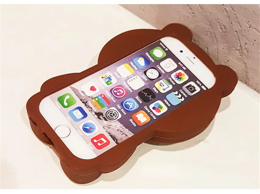 Lindo de dibujos animados coreano Capa caso 3D oso de peluche Coque suave funda de silicona para teléfono para iPhone 7 7X8 Plus 5 5S SE 6 6 s 6 Plus funda Fundas