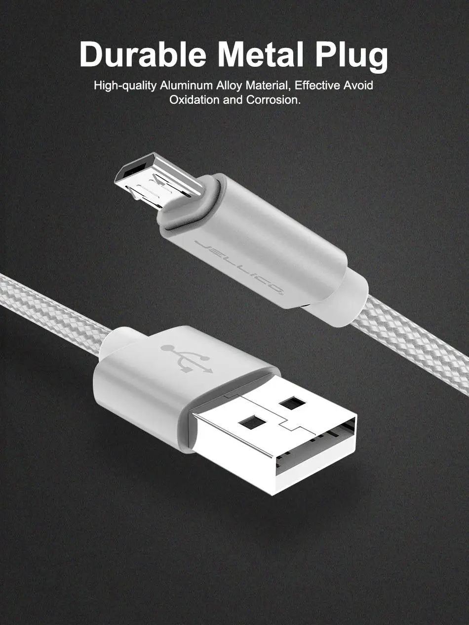 Jellico Micro USB кабель 2A кабель для быстрой зарядки и передачи данных кабель для зарядного устройства Microusb для samsung Xiaomi Android кабели для мобильных телефонов