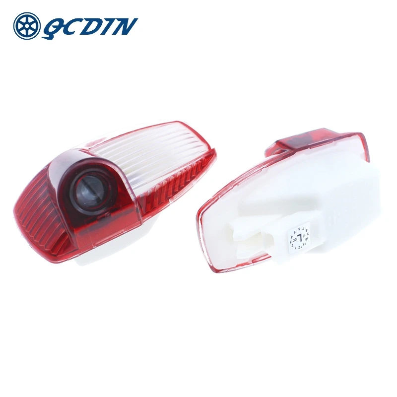 

QCDIN Pair For Porsche Car LED Welcome Light Door Logo Projactor Light for Porsche Cayenne Boxster Cayman Macan 911