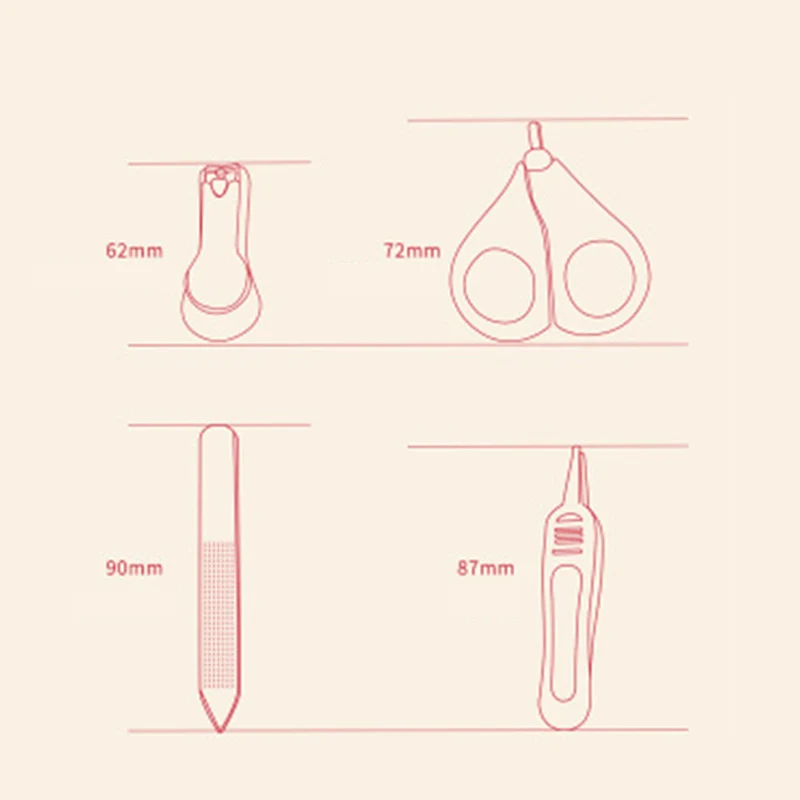 4 шт. новорожденных ногтей Резак Детские маникюрный набор младенческой Nail Clipper с