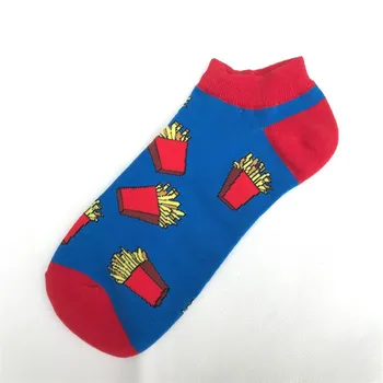 

Summer Style New Product Trend Personality Men Socks Fries Wine Glass Cartoon Burger Banana Lovers Invisible Boat Sock Skarpetki