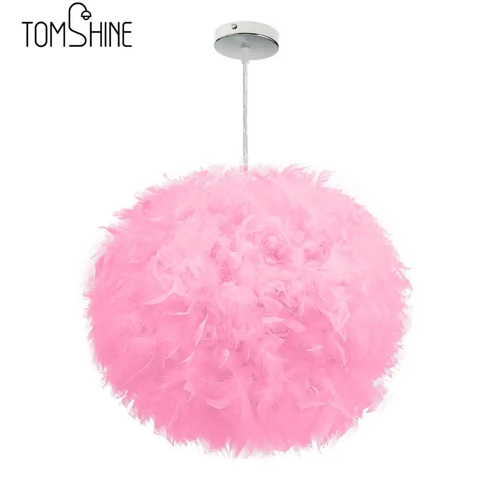 Bedroom Feather Droplight E27 kid Bedroom Decorates lamp Exhibition Hall Simple Decoration Feather Droplight Ball Lamp