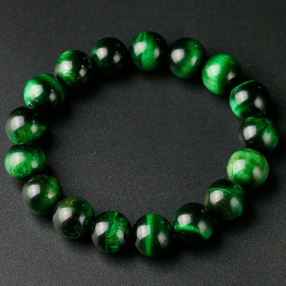 Зеленый тигровый глаз браслеты из бисера и браслеты трендовый натуральный камень браслет для женщин Lucky men ювелирные изделия
