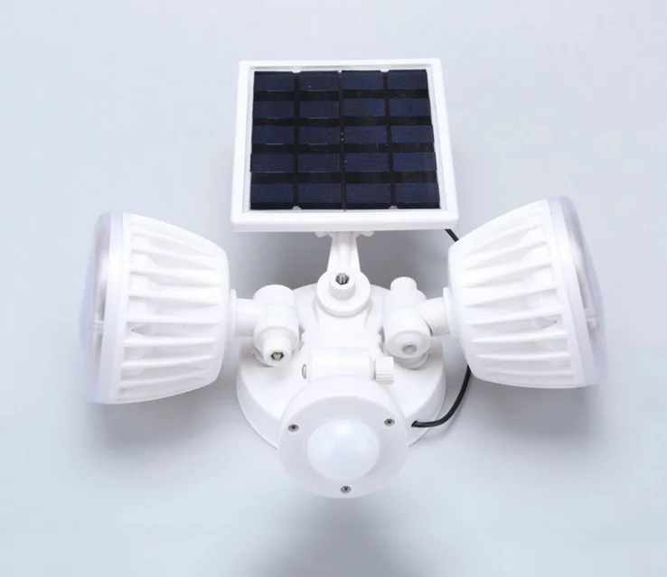 

Modern Solar LED Spot lights Double Head PIR Human Body Induction Sensor Light Wall Garage Garden Shops 2 LED Spotlights Lamp
